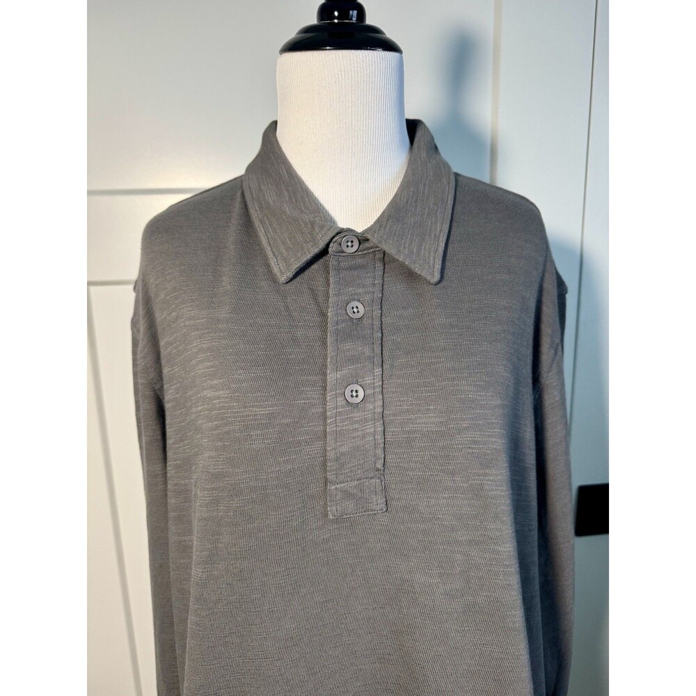 Faherty Mens Long Sleeve Polo Grey XXL 2XL NEW!! NWT!! MKS1821-CCL